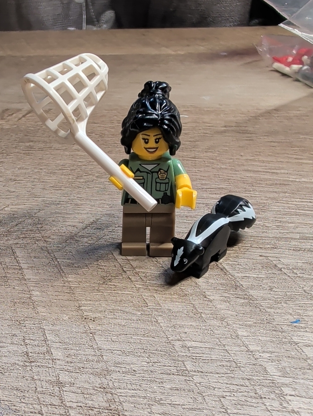 LEGO Series 15 Animal Control Officer minifigure With Skunk